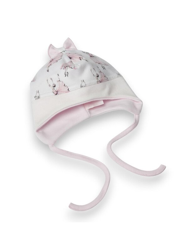 Kepurytė su raištukais ir kaspinėliu. 40 - 48cm