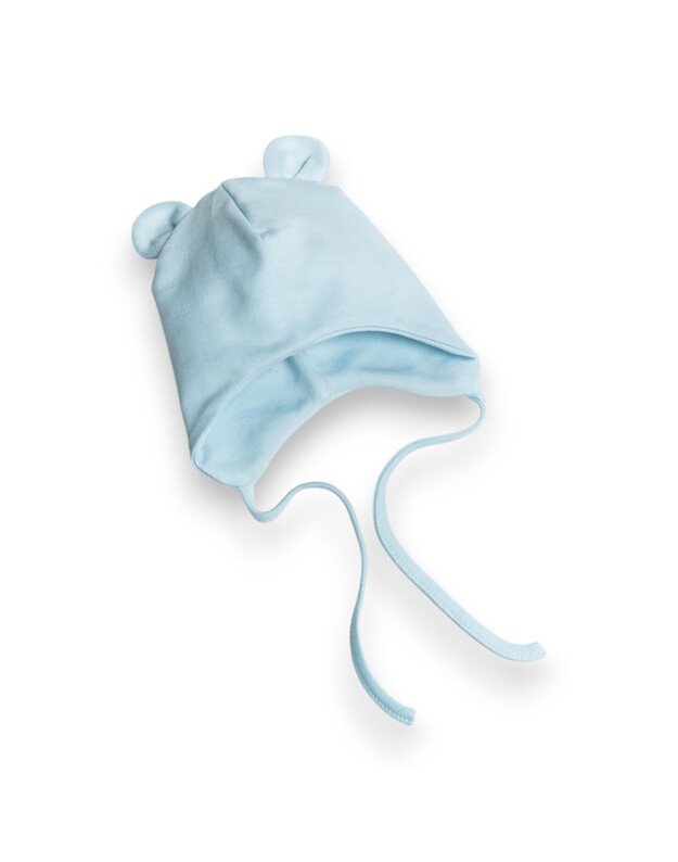 Dviguba, kepurytė berniukui pavasariui/rudeniui su raišteliais (40-48 cm)