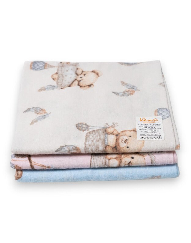 Spalvotas flanelinis vystyklas.  80x90 cm. 