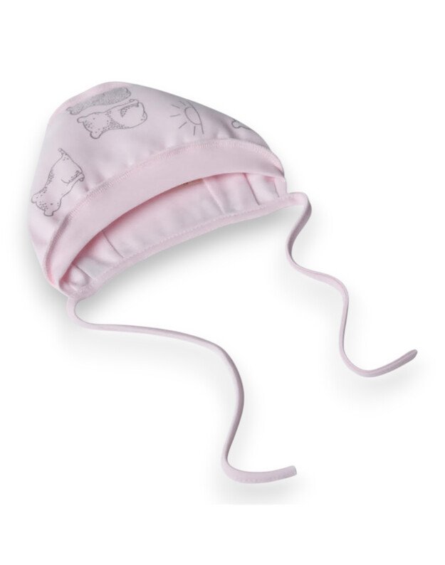 Kepurytė "Nimi", išvirkščiom siūlėm, su raišteliais, plona. 38-44cm